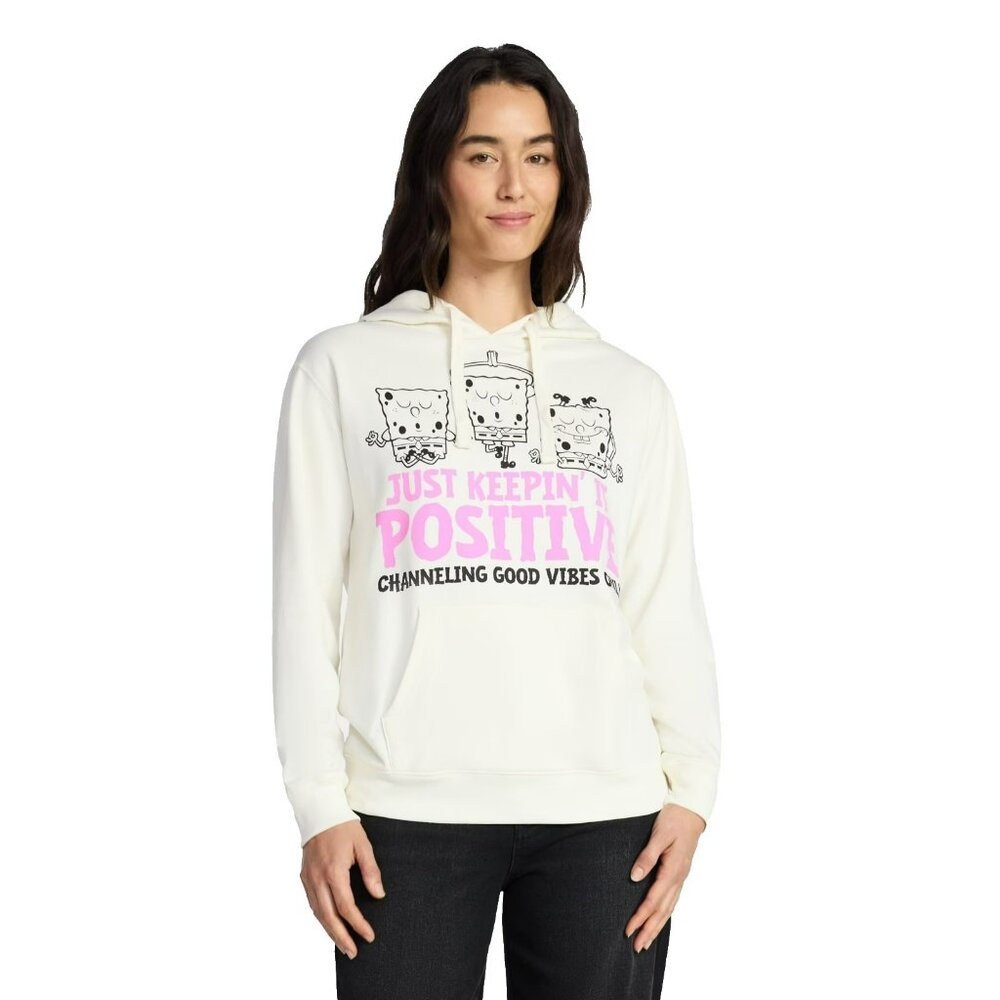 SpongeBob SquarePants Womens XL Graphic Hoodie White
